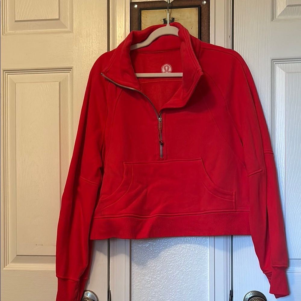 lululemon athletica Women's Bold Red Half-Zip Sweatshirt
